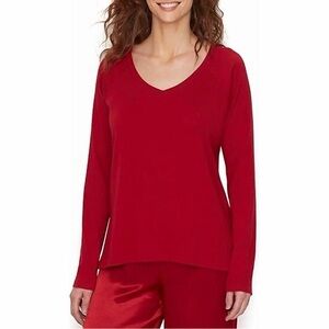 PJ Harlow Frankie Sweatshirt & Jolie Satin Capri Set | Red | Small | NWT